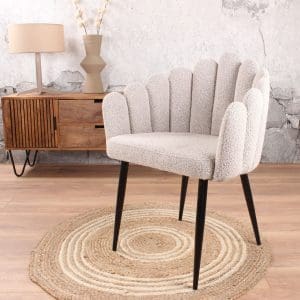 Flow eetkamerstoel bouclé beige