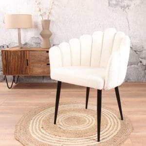 Flow eetkamerstoel bouclé wit