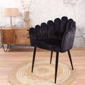 Flow eetkamerstoel velvet zwart