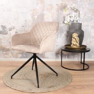 Amy armstoel velvet champagne