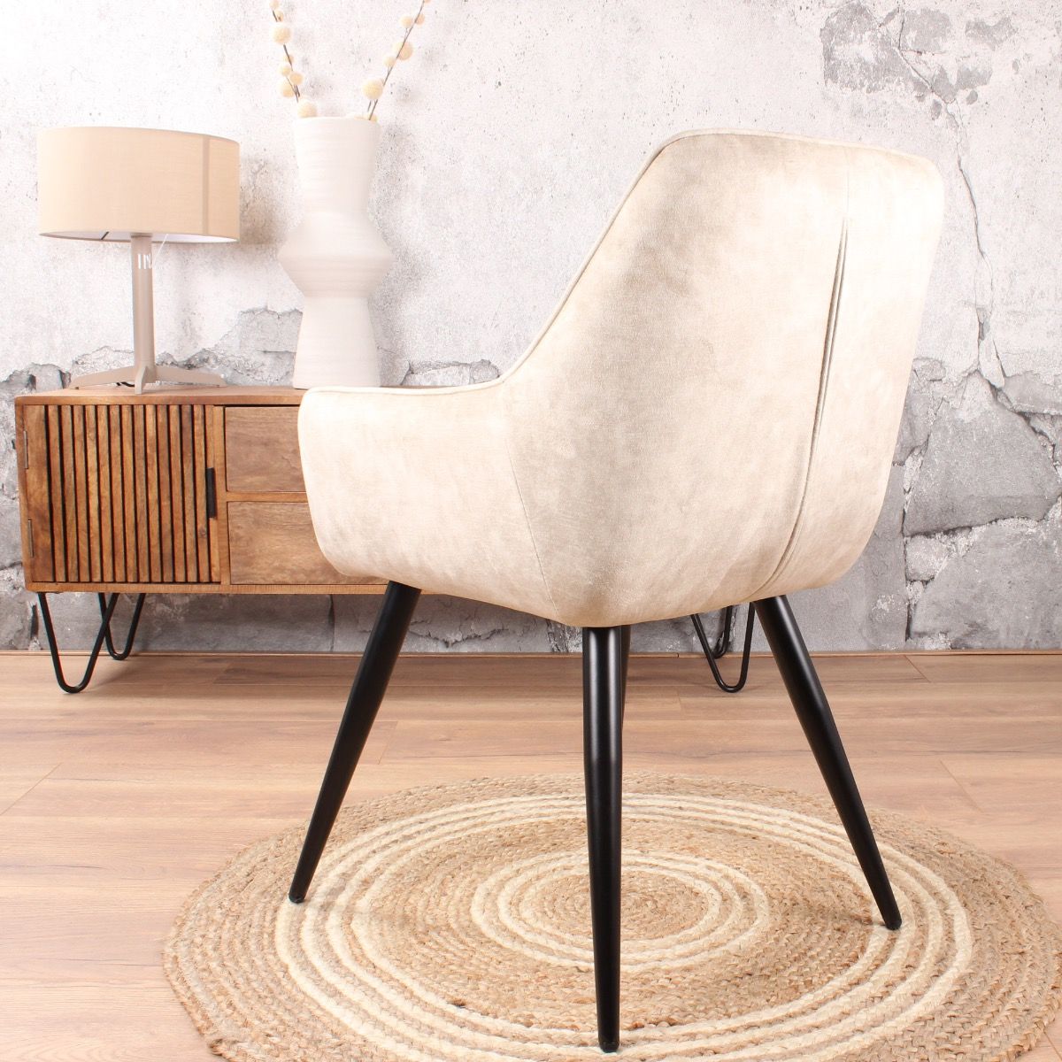 Lia eetkamerstoel vintage ivoor - Afbeelding 4