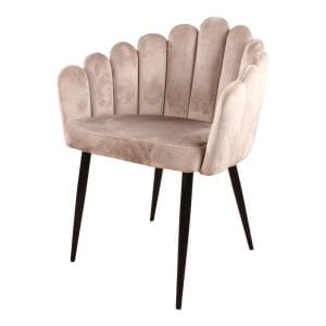 Flow eetkamerstoel velvet champagne/taupe