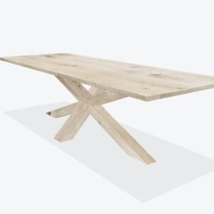 Eiken eettafel met eiken 3D poot