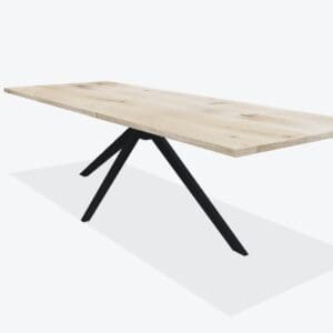 Eiken eettafel met stalen Tap poot