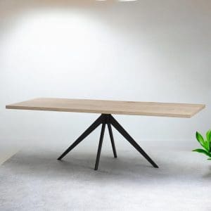 Eiken eettafel met stalen Tap poot